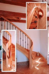 10 Zadlabané schodiště, zábradlí typ A3, materiál dub