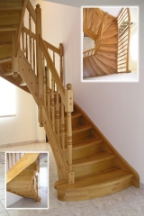 16 Zadlabané schodiště, zábradlí typ A1, materiál dub
