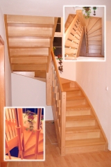 22 Zadlabané schodiště, zábradlí typ A2, materiál buk